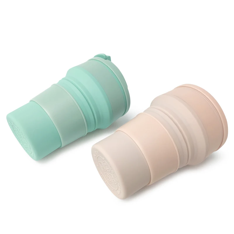 Hot sale collapsible easy to carry outdoors for sports water bottle silicone collapsible cup silicone foldingtravel cup