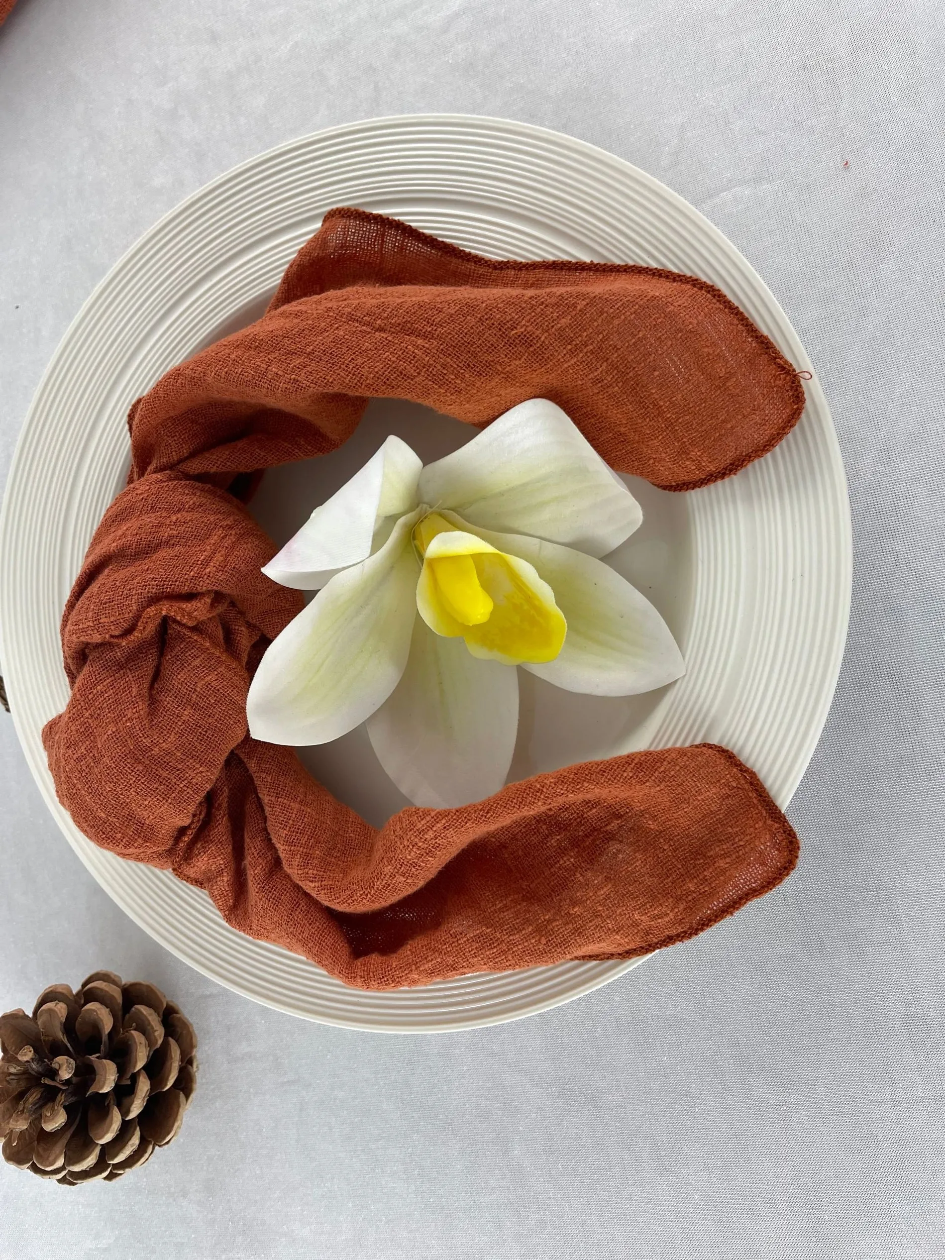 TS010 Table cloth napkins hand embroidered hotel napkin cloth machine