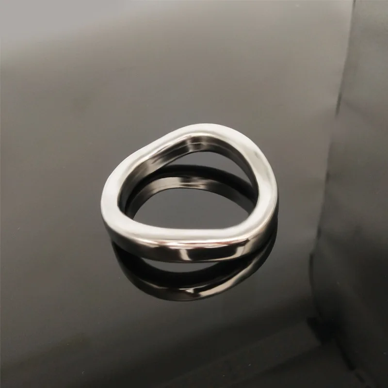 FRRK 304 stainless steel Curved cock penis ring sex products metal cock and ball rings for man