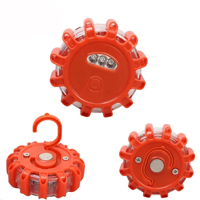 3 packed emergency led road flare Road hazard construction safety warning light With safety hammer