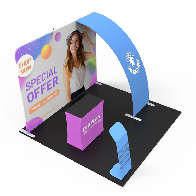 China wholesale fabric display exhibition products backdrop booth design