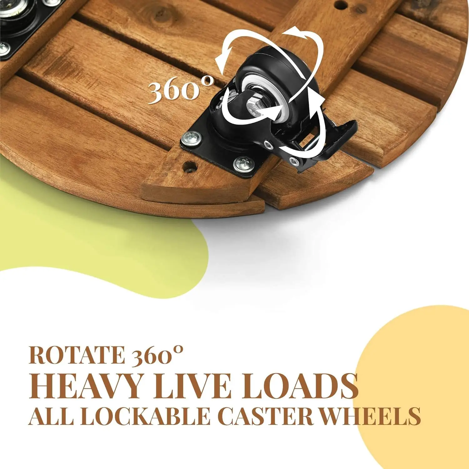 Wood Plant Caddy Wooden Plant Stand with Wheels Plant Dolly Rollers Cart Indoor Outdoor Rolling Tray Coaster Flower Pot Move