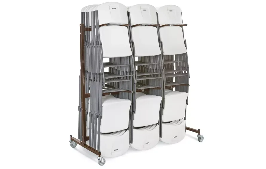 Folding Chair Rack Folding Chair Cart Folding Chair Storage Rack Trolley to Store 84PCS