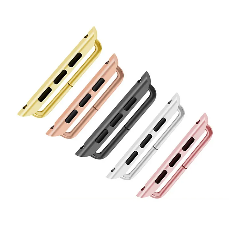 316L Stainless Steel Watch Band Connector Smart Screw No Pin Watch Strap Connector for Apple iWatch 7 6 5 4 3 Watch Accessories