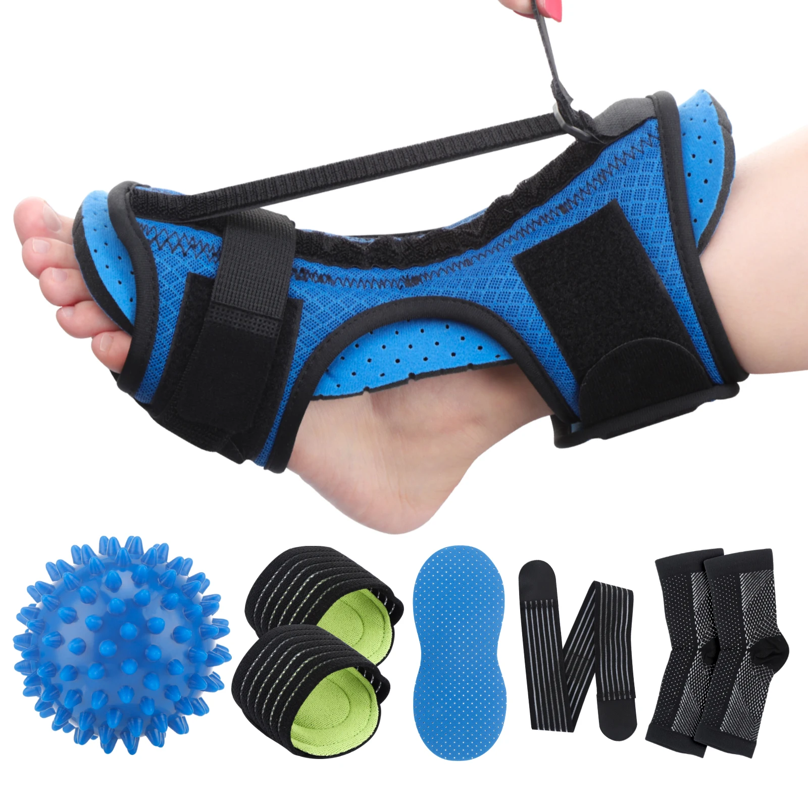 Adjustable Elastic Ankle Support Plantar Fasciitis Night Splint Foot Drop Orthotic Brace