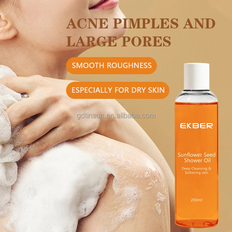 OEM ODM Wholesale Bath Oil Moisturizing Skin Smoothing Organic Plant Oil Sunflower Seed Body Shower Oil For Dry Skin
