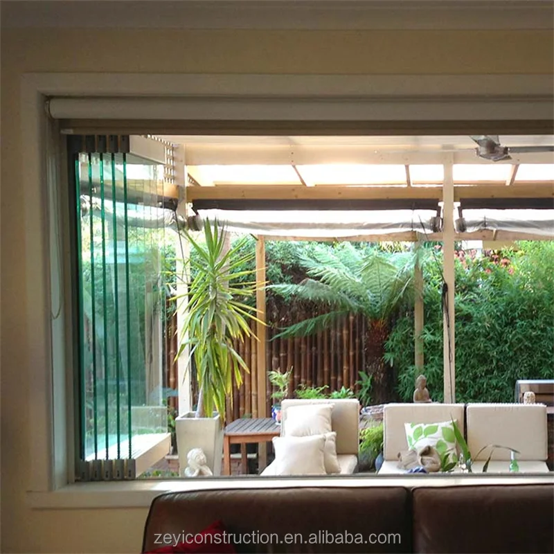 Wholesale Horizontal Windows Accordion Aluminum Bi-Folding Frameless Folding Window