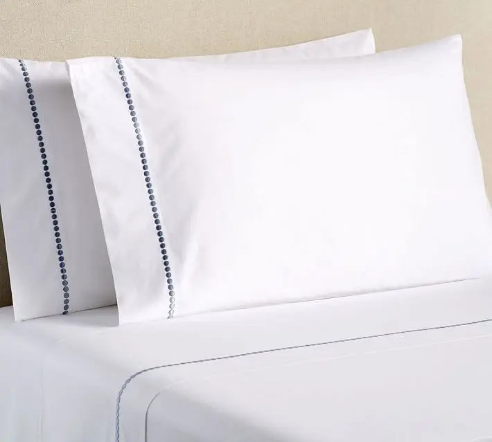 
Wholesale cheapest bulk 300tc hotel used silk white cotton pillowcase 
