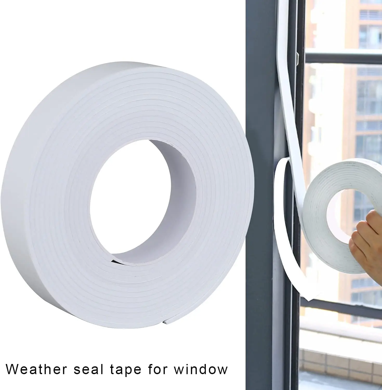 Adhesive Foam Tape Weather Strip for Doors Sticky Foam Strip Insulation Soundproofing Tape Single Sided Closed Cell Foam Tape