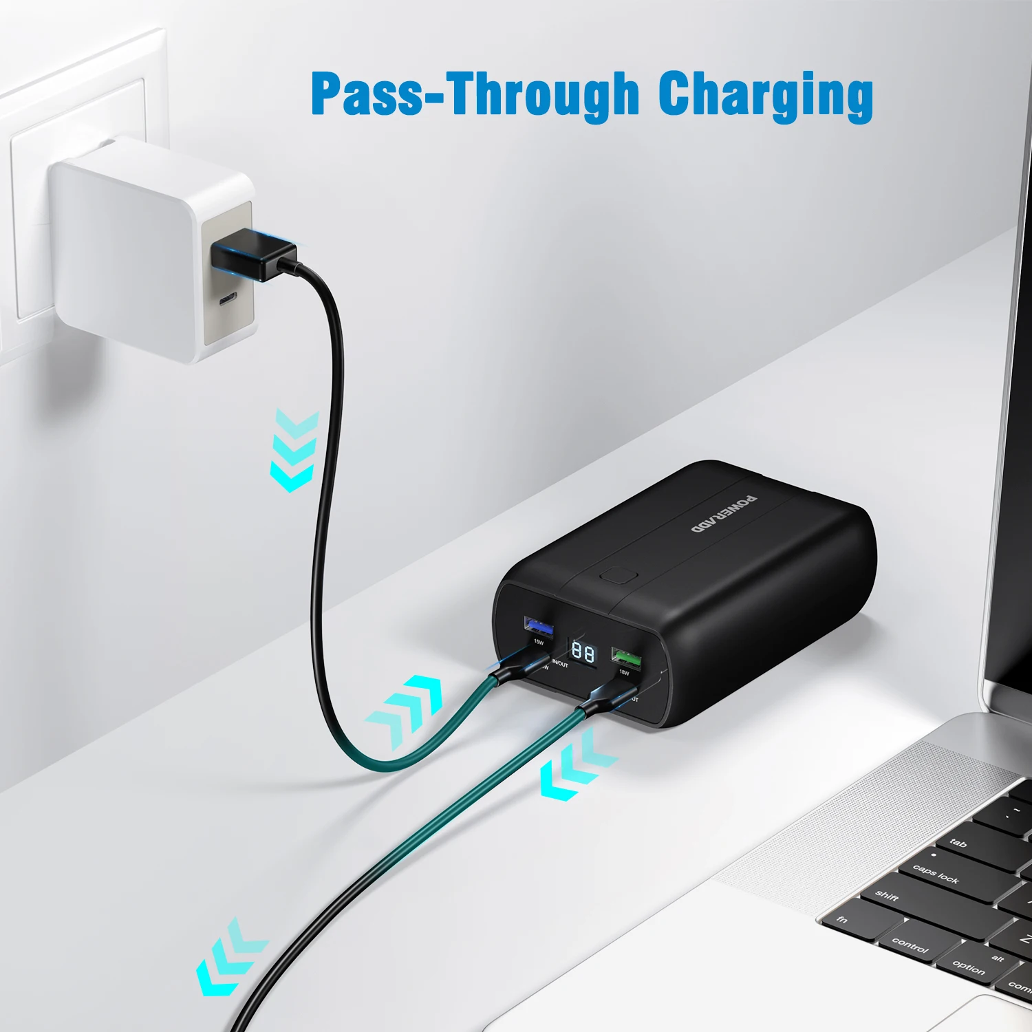 26800mAh High Capacity Compact Mobile Power Pack Qc 3.0 Usb-C Pd 100W Fast Charge Laptop Bank With 18650