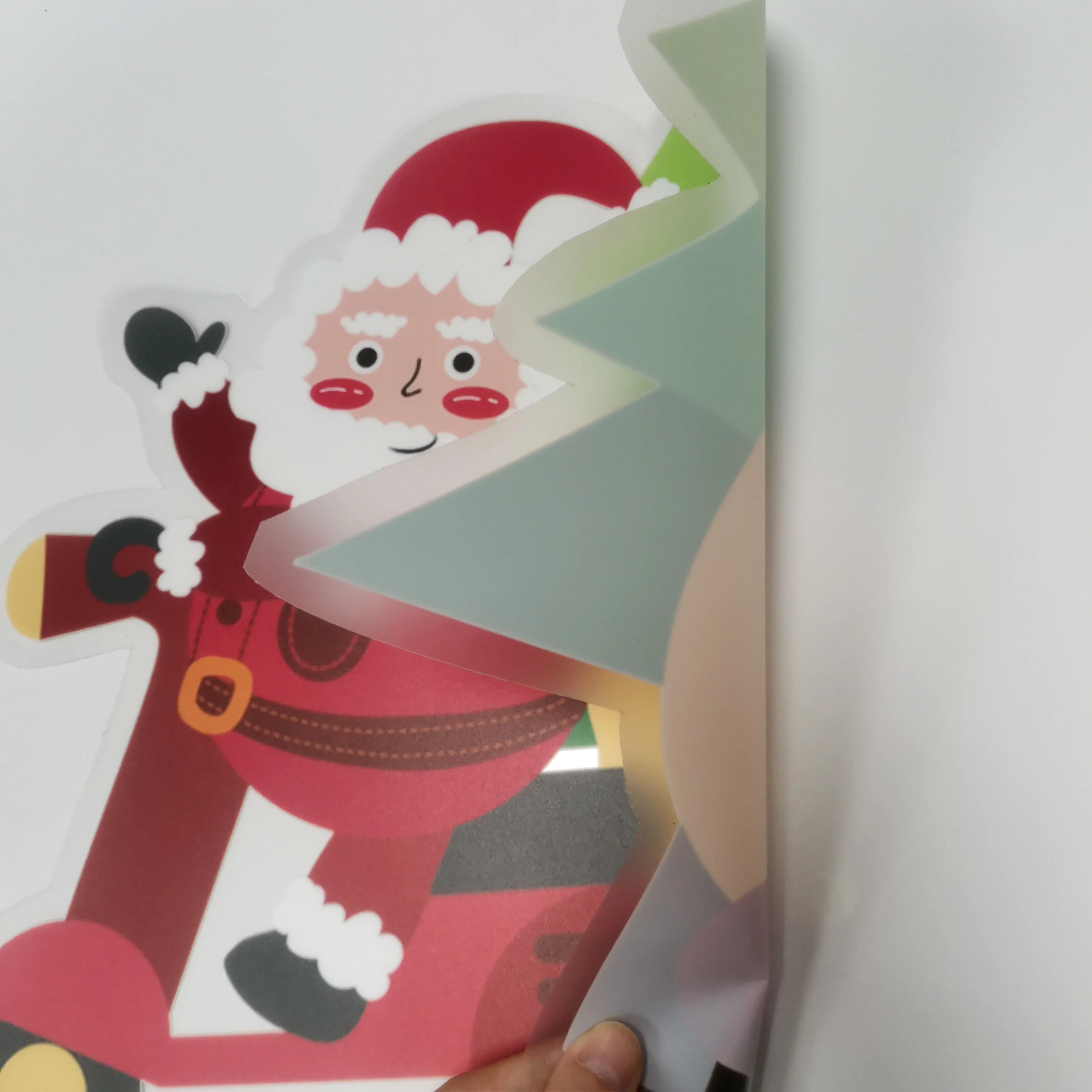 Custom Eco-friendly Merry Christmas Decorative Props Transparent Window Sticker For Indoor And Outdoor Window