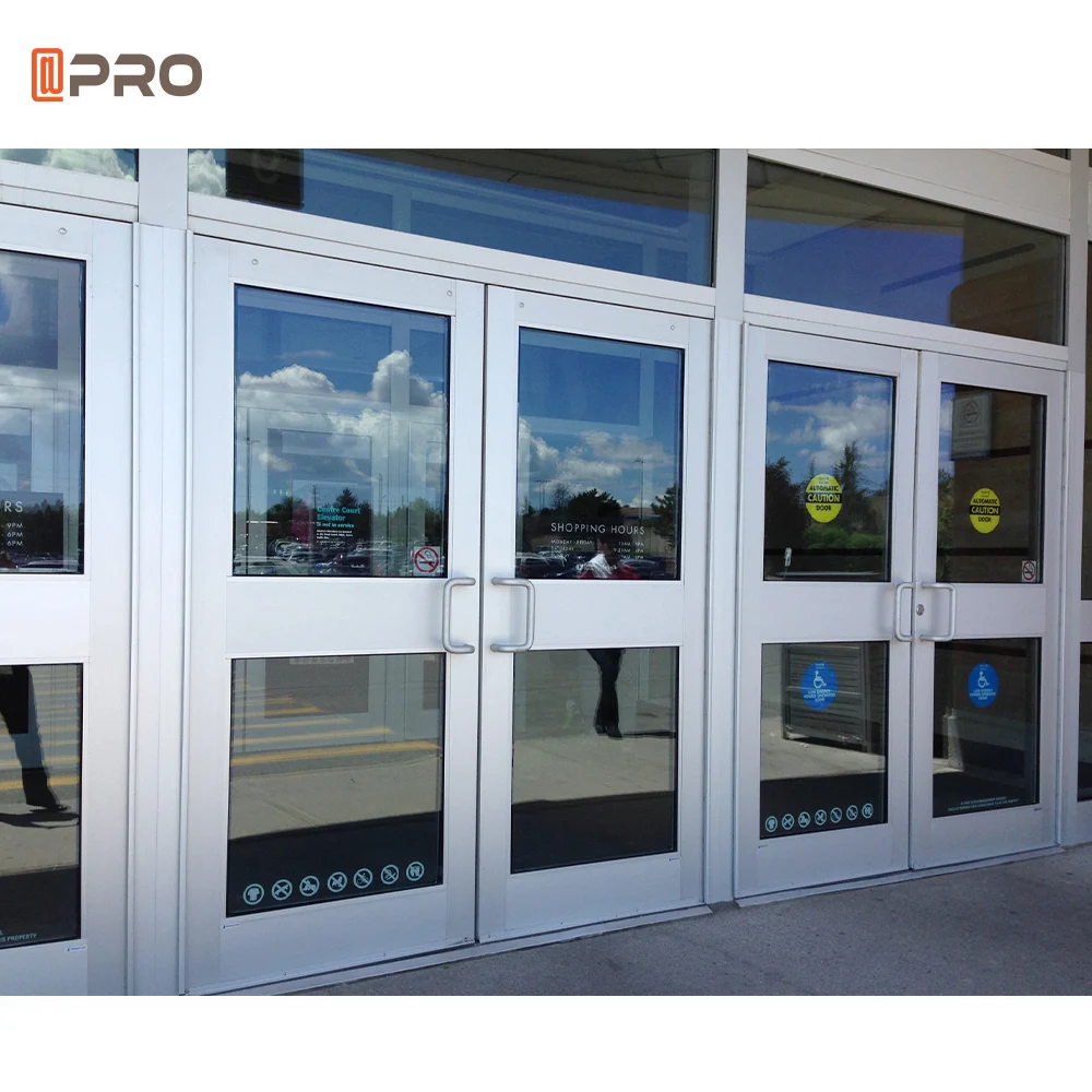 APRO Commercial Aluminium Lowes Bi Fold Door Double Glass Sliding Folding Door For Entrance Shopfront