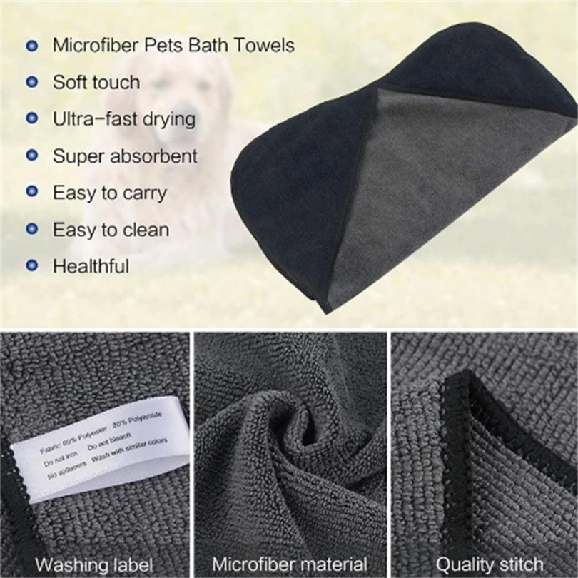 Super Absorbent Quick Drying Towels Microfiber for Dogs Cats for Allow Pets to Dry Off Quickly After Bathing Pet Bath Towel