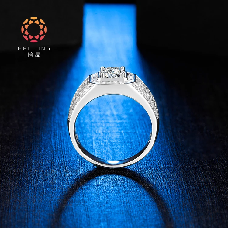 Elegant Lab Grown Diamond Ring 14k/18k White Gold Ring Men Diamond Eternity Ring For Men