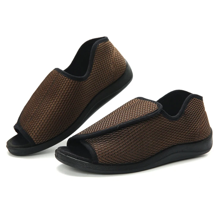Wholesale Custom Summer Open Toe Adjustable Orthopedic Medical Slippers Diabetic Shoes Medical Big Size