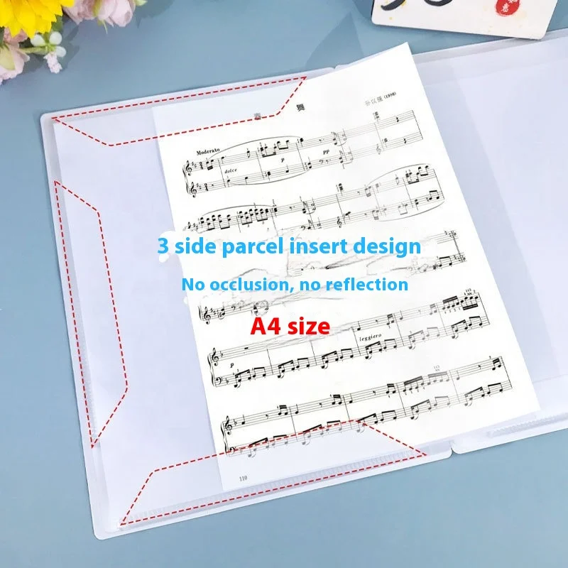 A4 Sheet Music Folder Spectrum Clip Non-Reflective Can Be Modified Transparent Insert Piano Score Subfishing soft bait binder