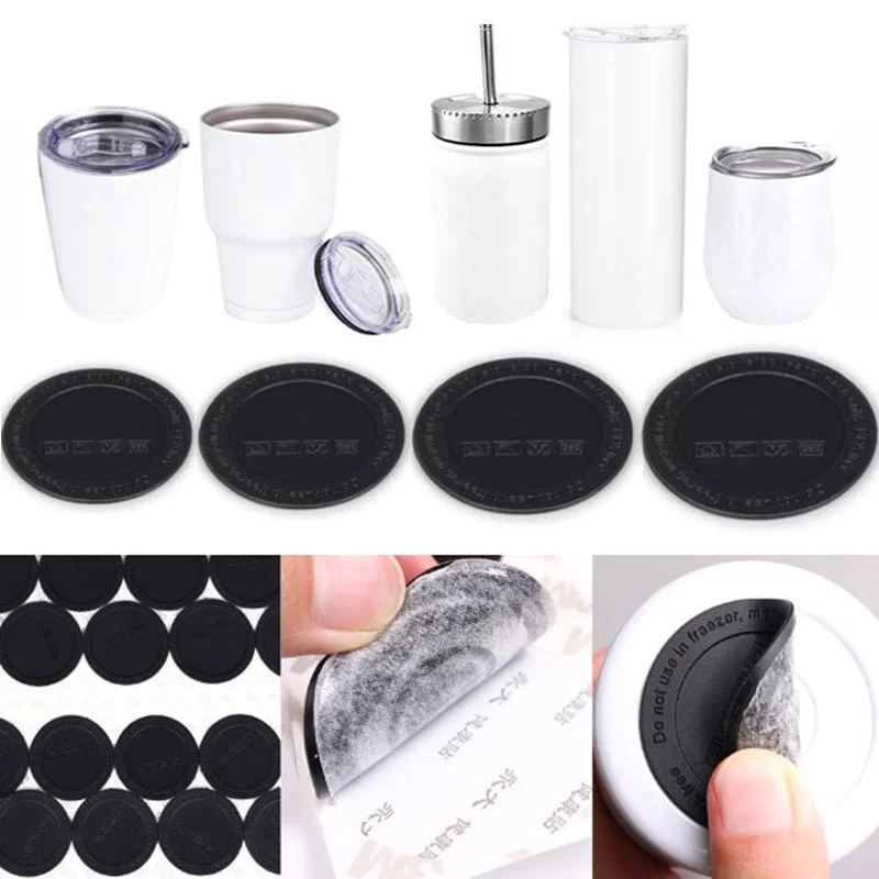 3M rubber bottom 50mm 56mm 58mm soft Silicone Rubber Bottom Mat pad coaster For Skinny Straight Tumbler