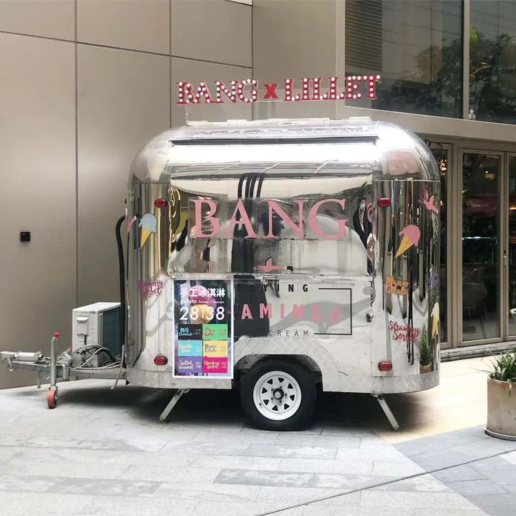 New Arrival 4 Meters Length Airstream Food Vending Trailer/Street Mobile Food Truck