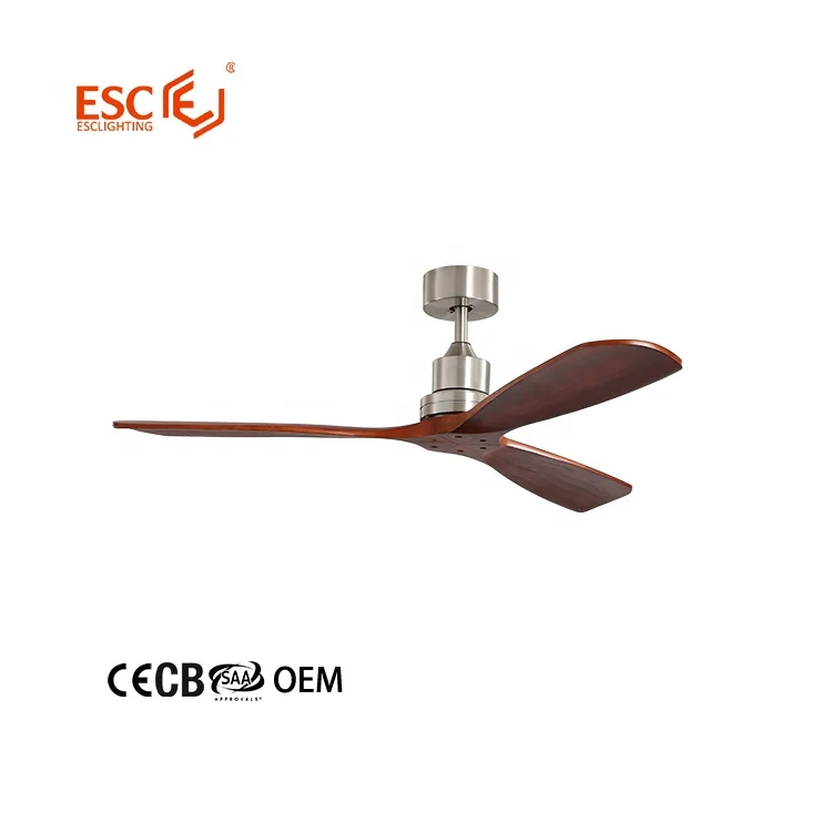 Factory direct ac pure copper motor 52 inch 3 fan speed 220 volt wooden ceiling fan