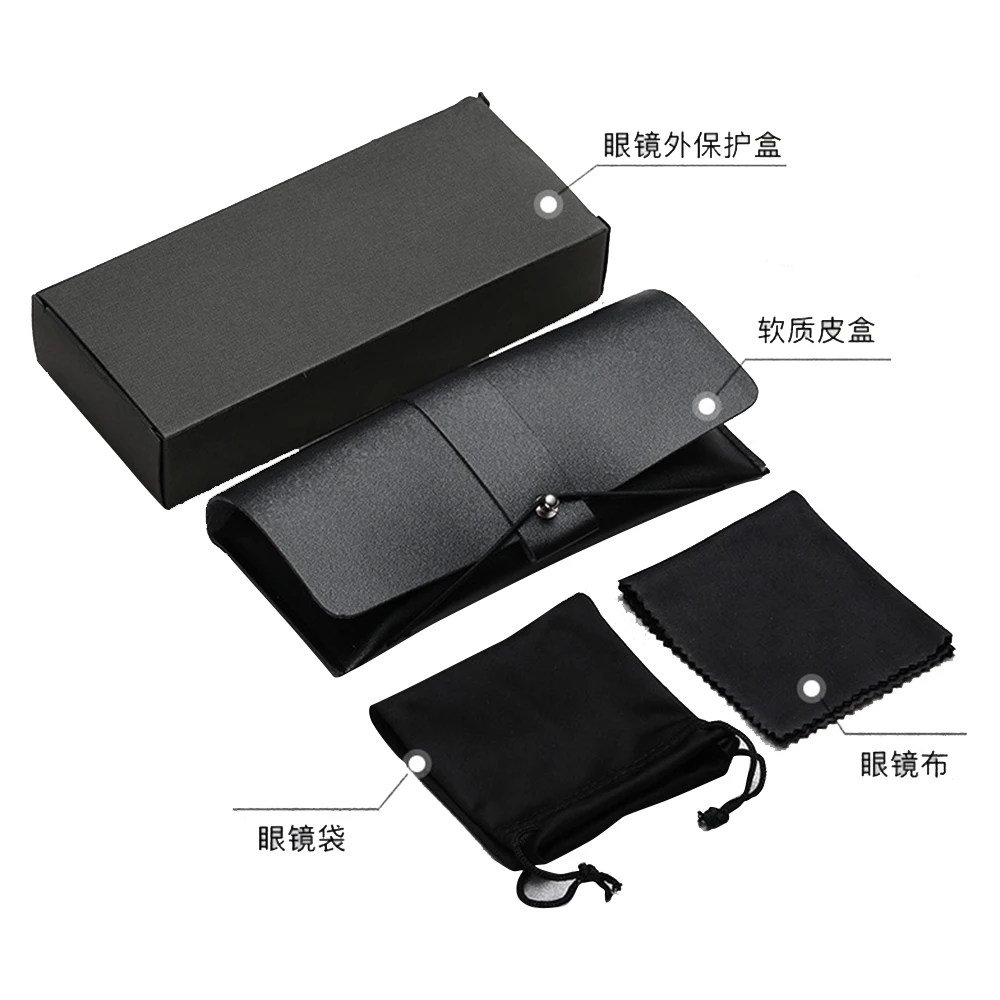 High luxury glasses case leather custom logo pu cover for