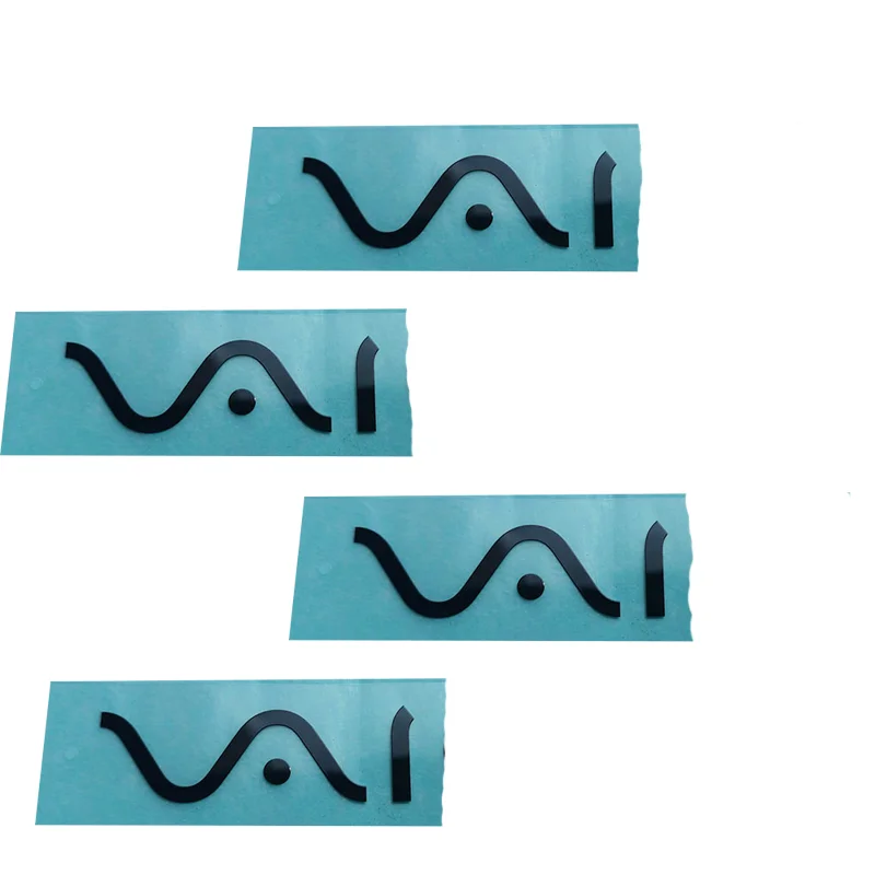 custom self-adhesive black chrome metal nickel sticker logos label
