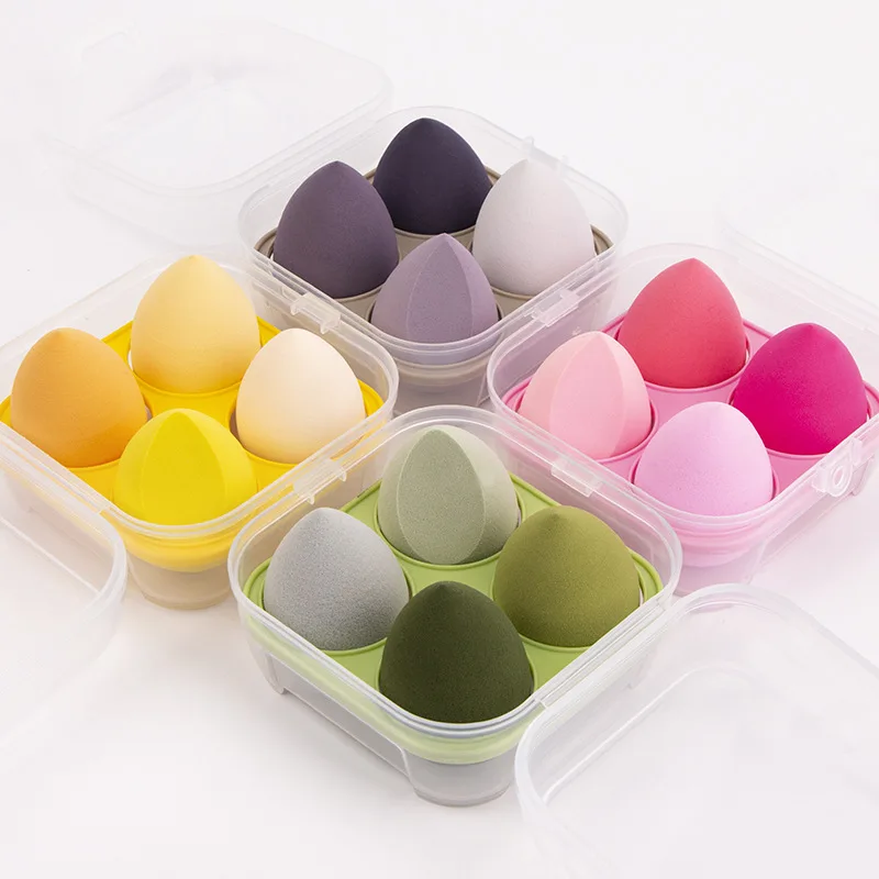 2025 Hot Sale High Quality 4 in  One  colorful water drop Latex Free Sponge Makeup Sponge  Cosmetic Powder Puff Sponge
