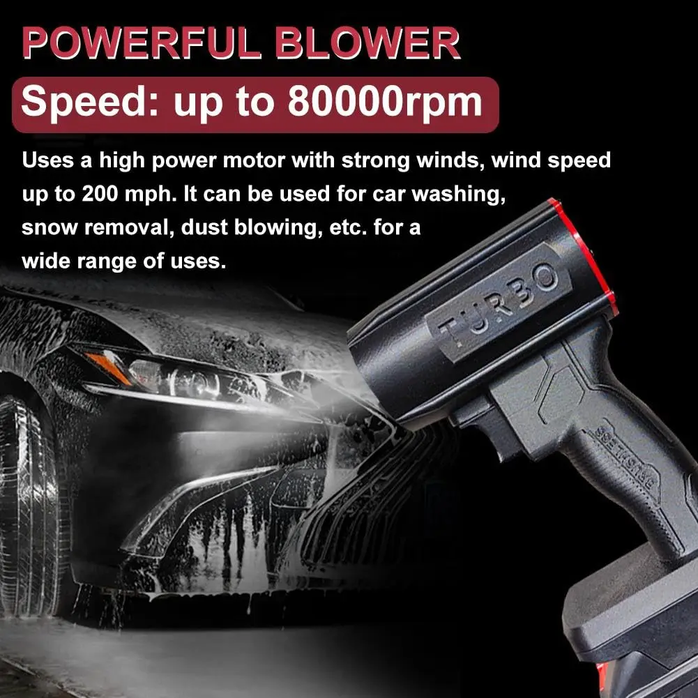 Jet Dry Blower Turbo Dryer Blower for Car 80000 RPM Wind Speed 50MM Super Electric Cordless Leaf Blower for Patio Cleaning
