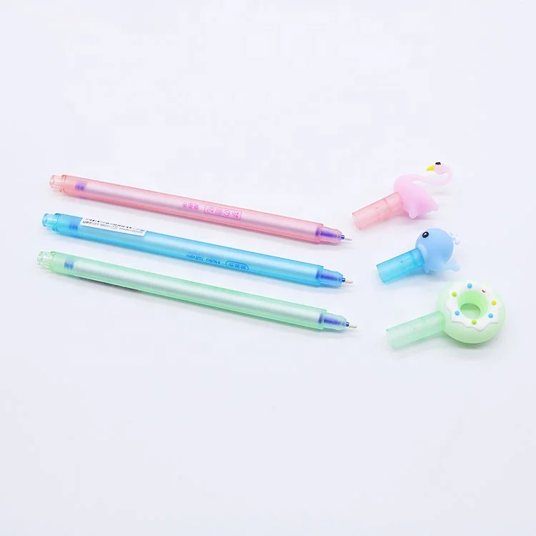 High quality selling small MOQ custom cute doll custom logo erasable gel pen