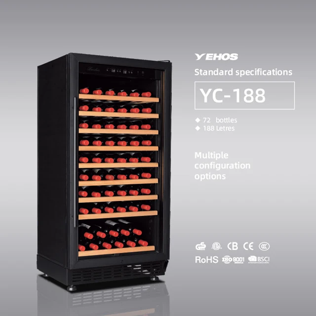 Bacchus Commercial Compressor Wine Cooler Freestanding Constant Temperature Wine Cellar Thermoelectric Refrigerator