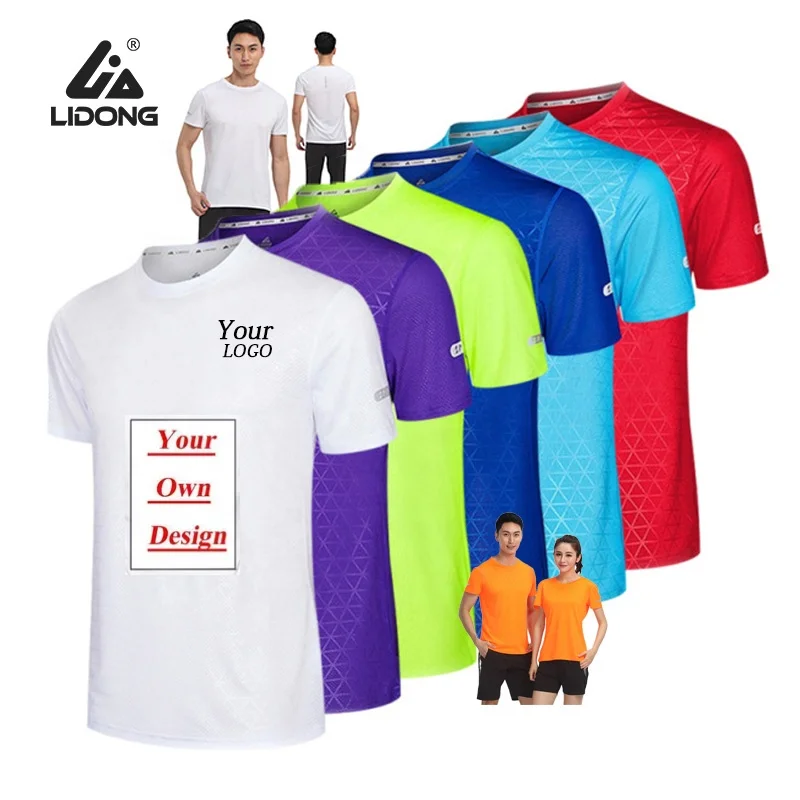 Оптовая продажа Oem футболок, оптом унисекс индивидуальная печать букв 100% полиэстер спорт отдых мужские однотонные окрашенные футболки