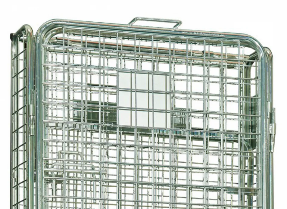 BHK7 Logistics Steel Stackable trolley cage wire mesh container