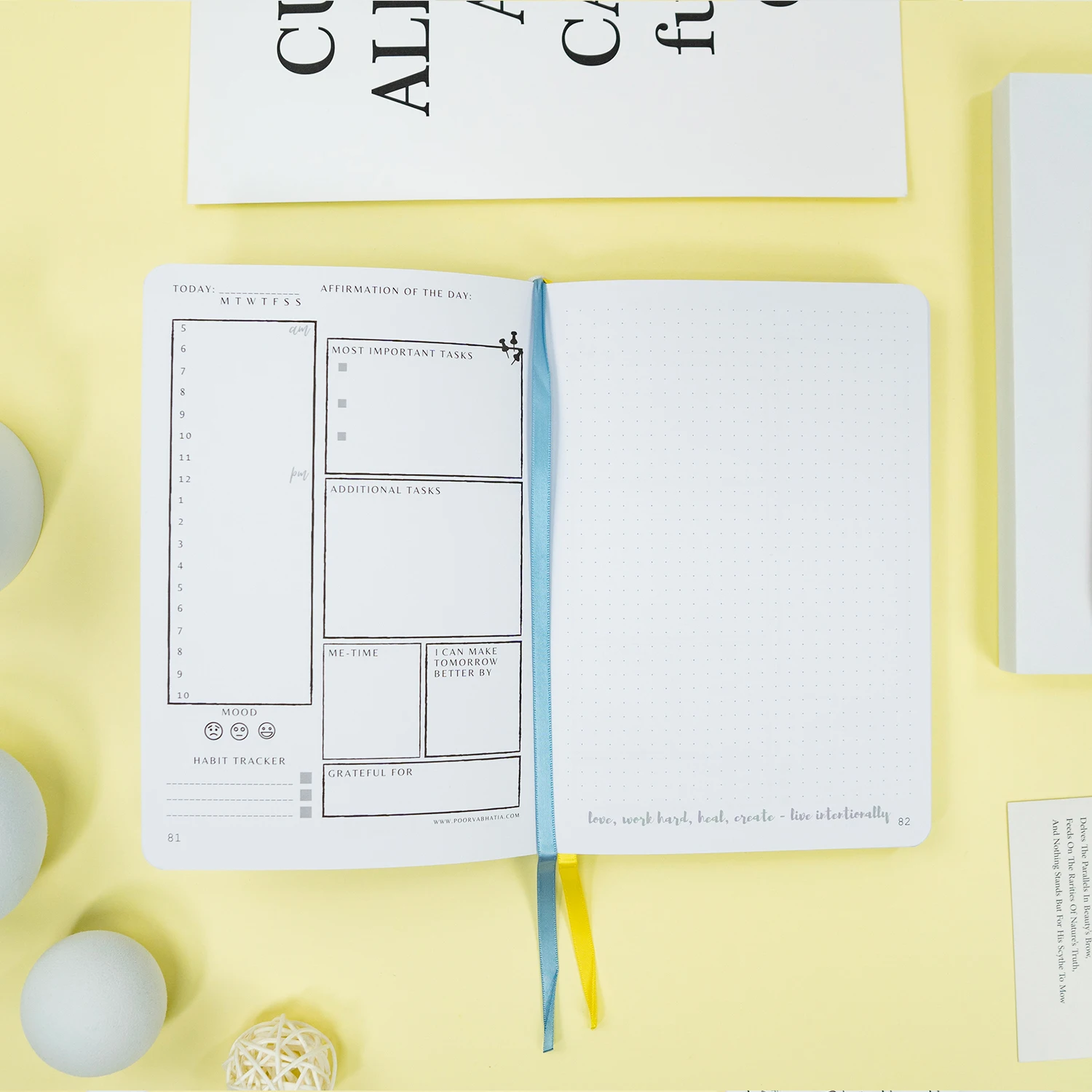 Custom Printing Undate Minute Affirmation Goal Bullet Dotted Journal Leather Diary Weekly Daily Planner