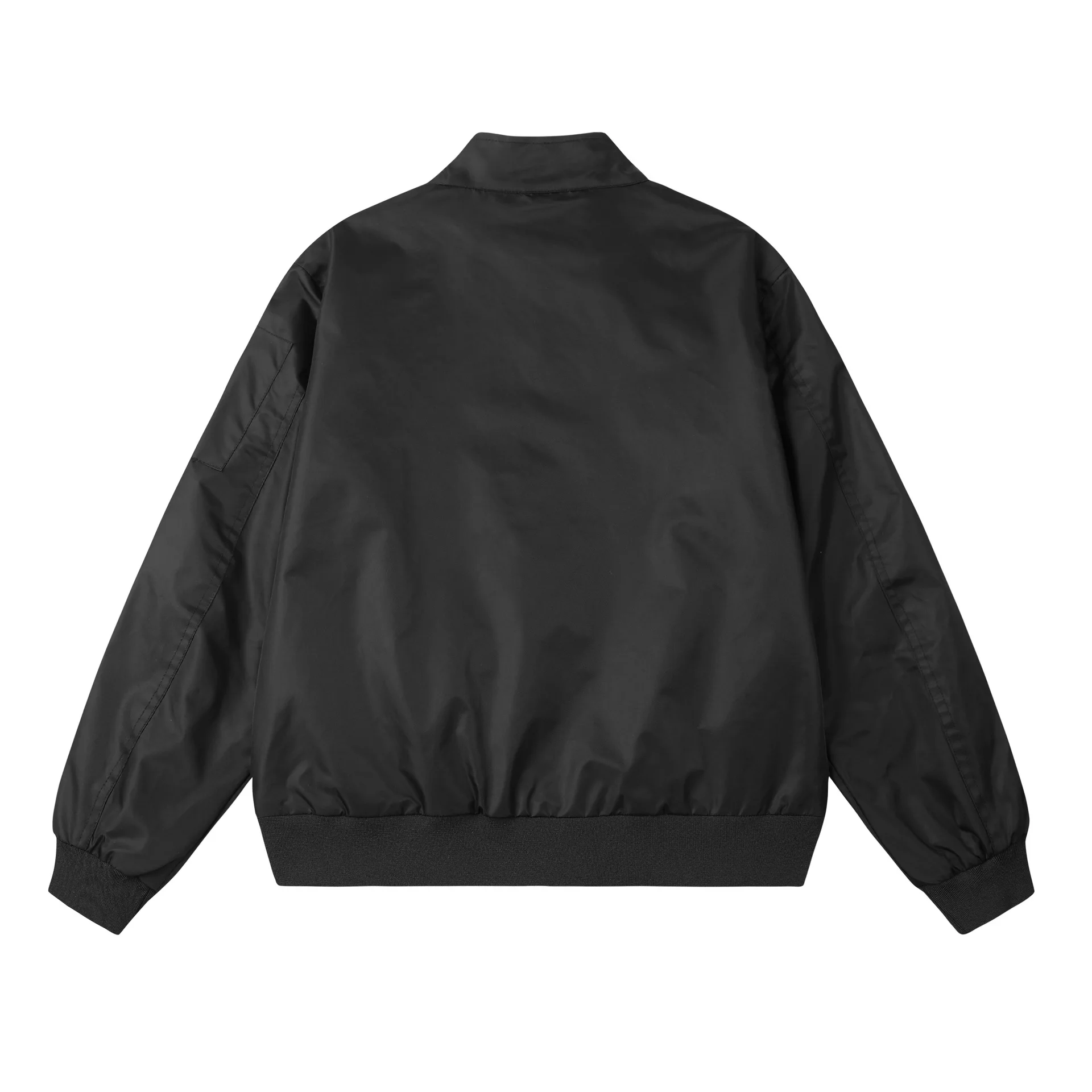 Aoyema OEM Wholesale Spring Autumn Stand Collar satin Bomber varsity jackets Wholesale streetwear Jacket Baseball Zip-up Coats