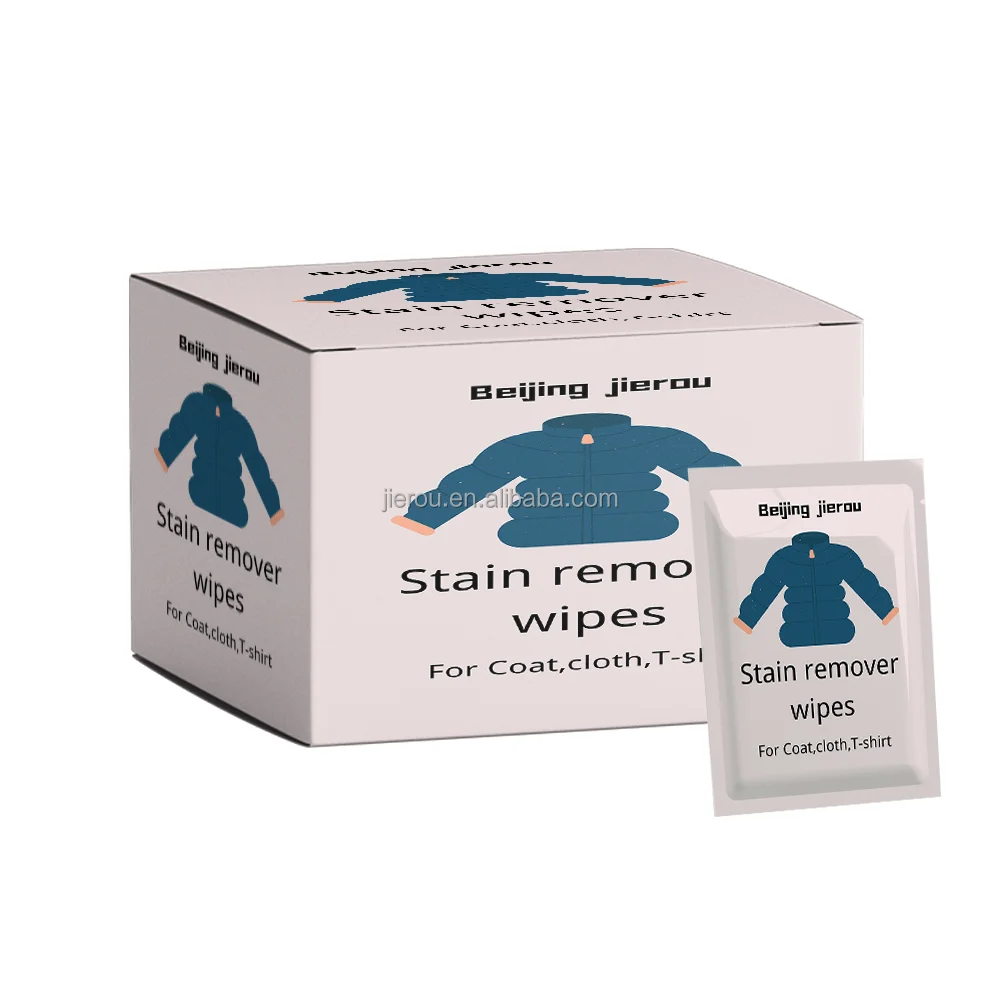 Wholesale custom Single packed stain remover wet wipes for clothes