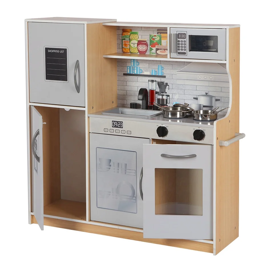 Wholesale Multifunctional Pine Wood Wooden Kids Girls Kitchen Toy Play Set