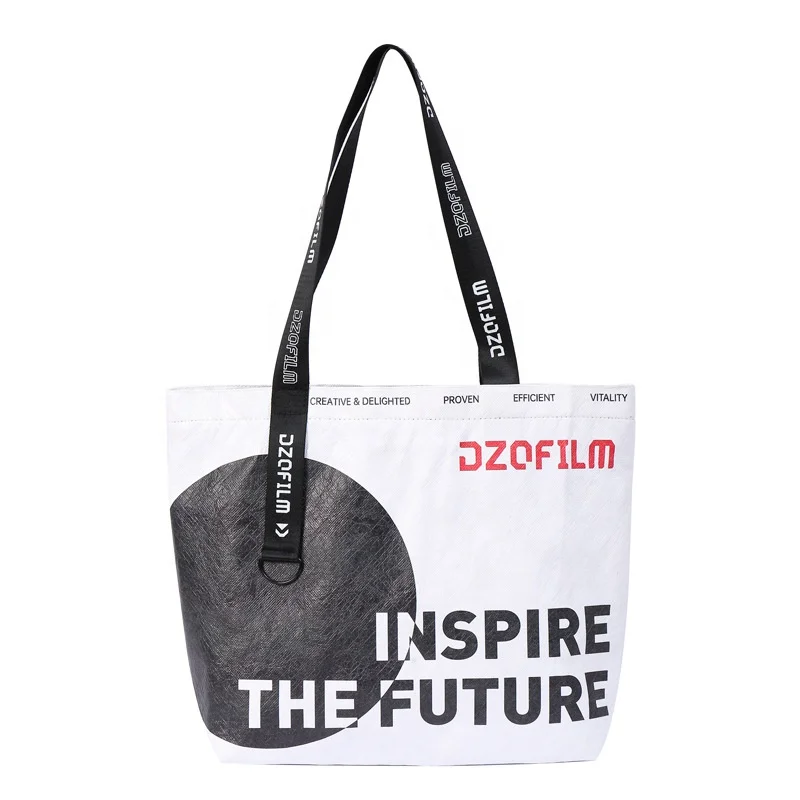 Rubbed DuPont Tote Bag With Logo Printed Eco-friendly Tote bag Ins-style Gift Paper bag that will not r