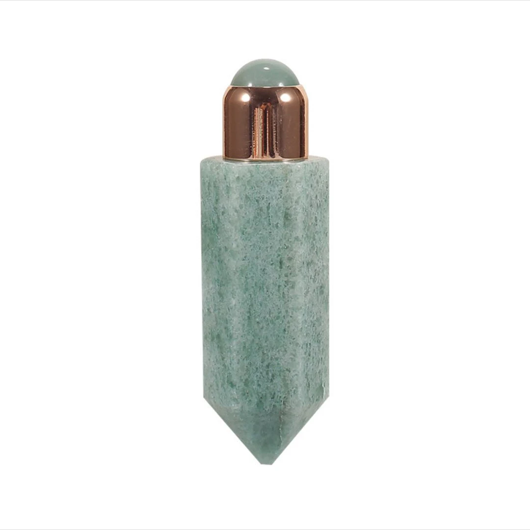 wholesale Essential Oil Bottle Hexagonal Column green aventurime Acupuncture Stick Gua Sha stick