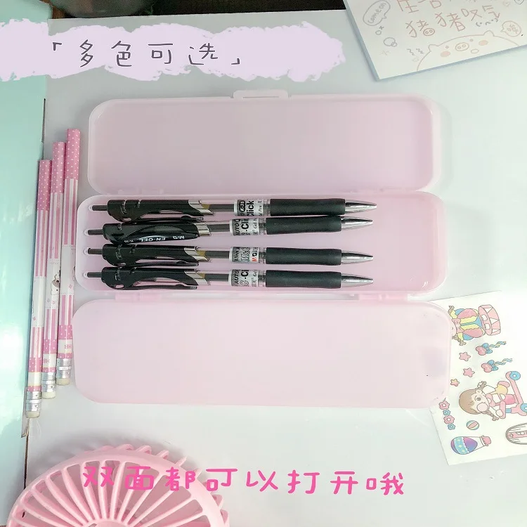 Многофункциональный двусторонний пенал на заказ прозрачный матовый для ручек пластиковый студентов