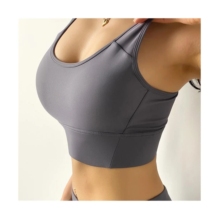 High Quality Hot Sale New Design Eco-friendly Nude Sports Bra Sweat-wicking For Gym Fitness