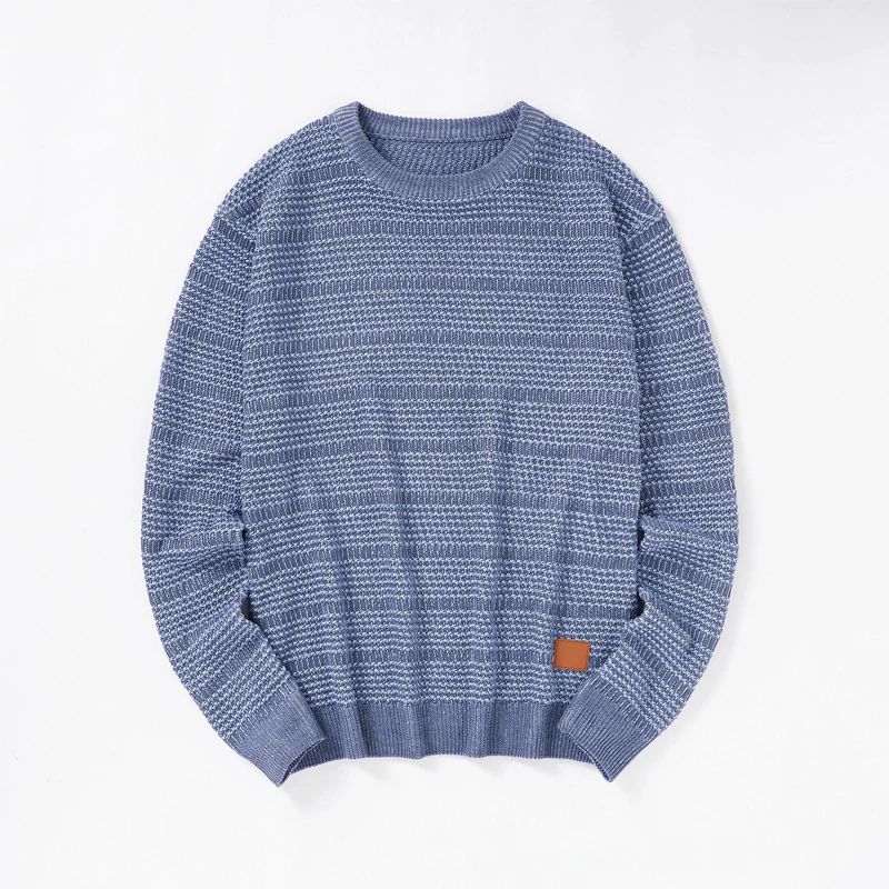 Мужской дизайнерский свитер, повседневная трикотажная рубашка с круглым вырезом, Модный осенне-зимний мужской свитер с воротником, роскошная одежда, мужские свитера