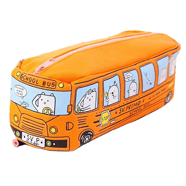 2024 New Arrive Big Canvas Cartoon Capacity Pencil Case Pouch Pen Case for Teens School Students