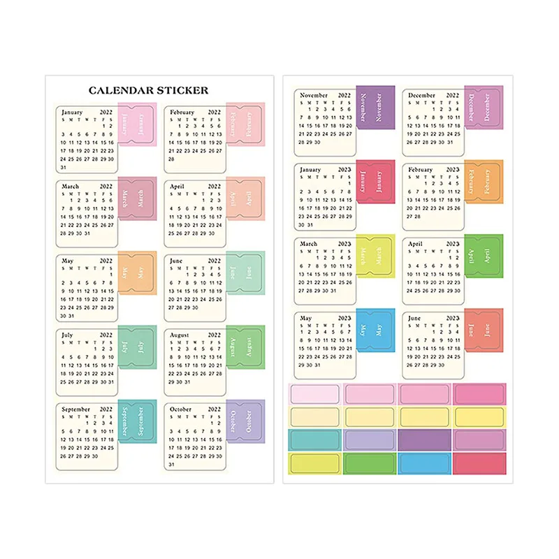 Custom 2023-2024 Calendar Index Stickers Tabs Self Adhesive Monthly Divider Sticker for Planners Journal Agendas and Organizers