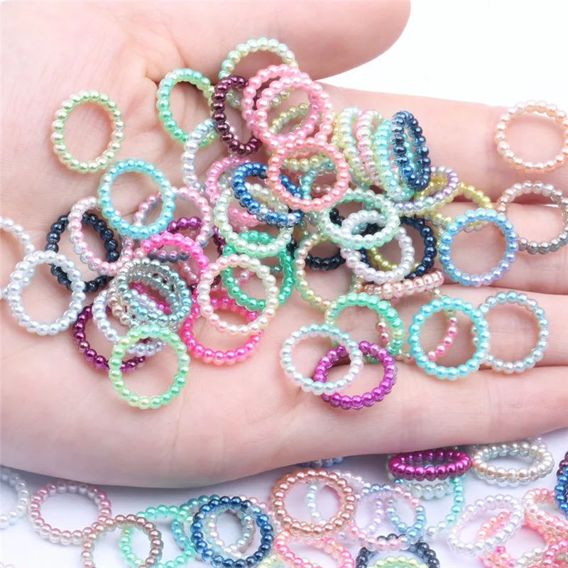 Y075 Wholesale Fancy Mix Pearl Bead Plastic Hollow Pearl Rhinestones Decorative  ABS Pearl Bead