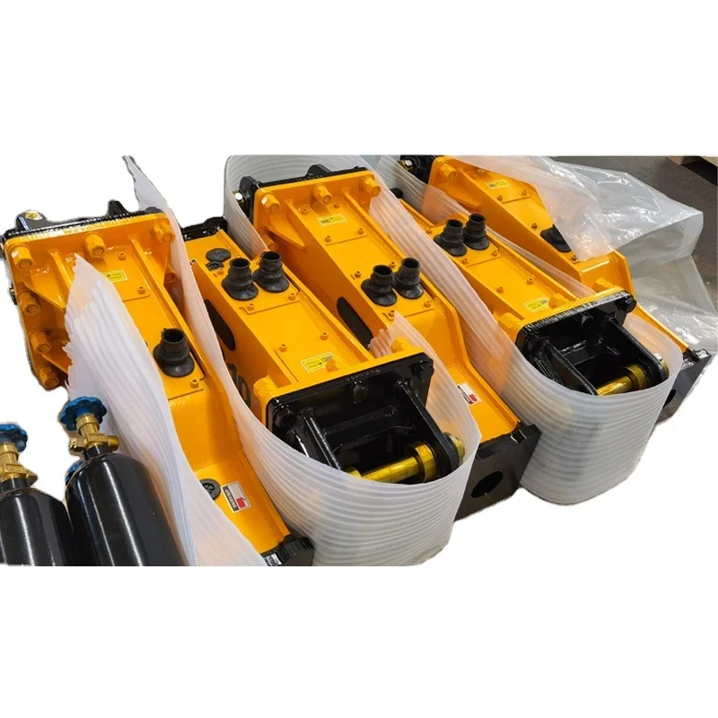 excavators use demolition hammers.Yantai  Hydraulic breaker hammer manufacturers directly sell 0.8-70 tons excavators for use.