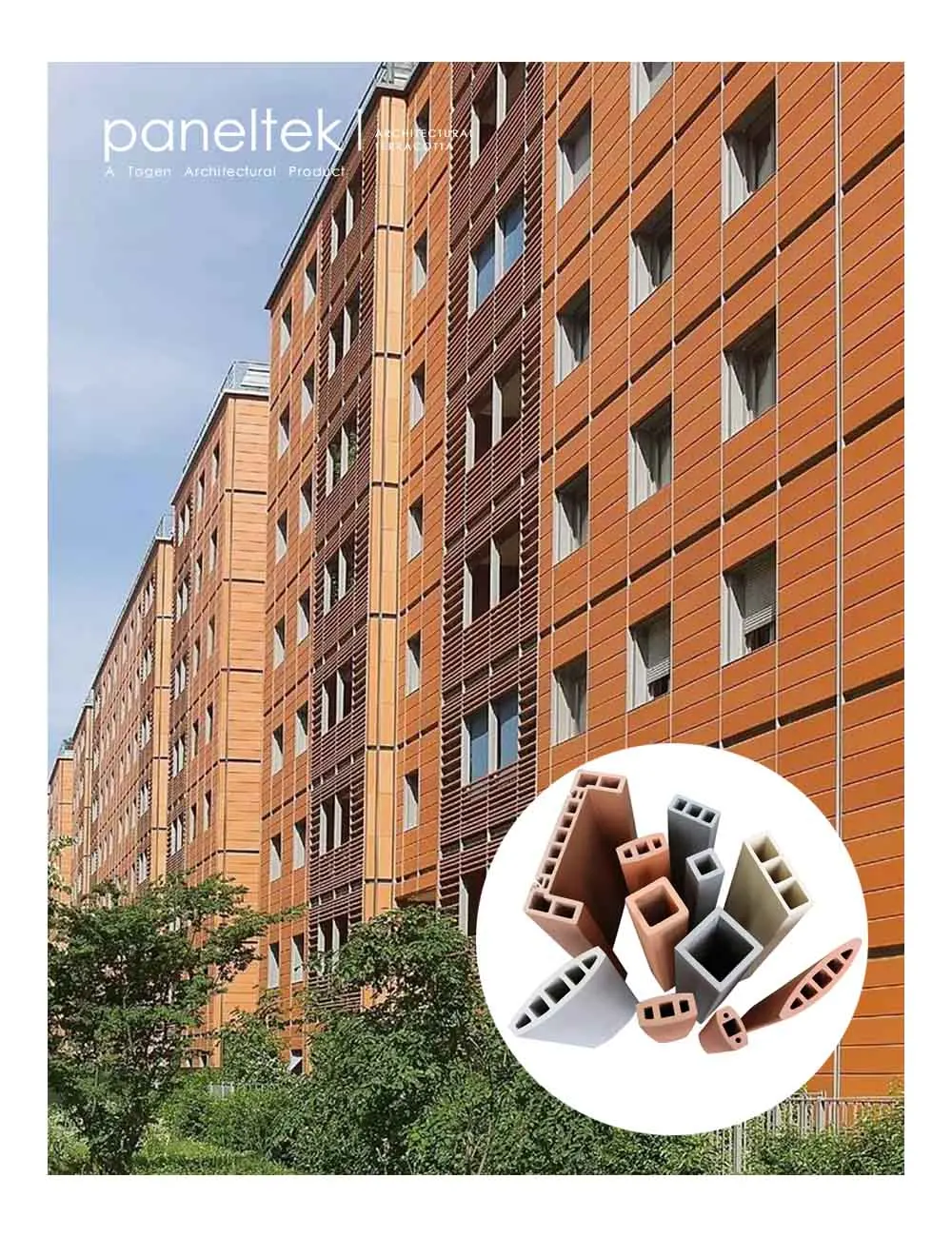 PANELTEK Natural Clay Exterior Wall Facade Terracotta Panel Decorative Mall Building Facades