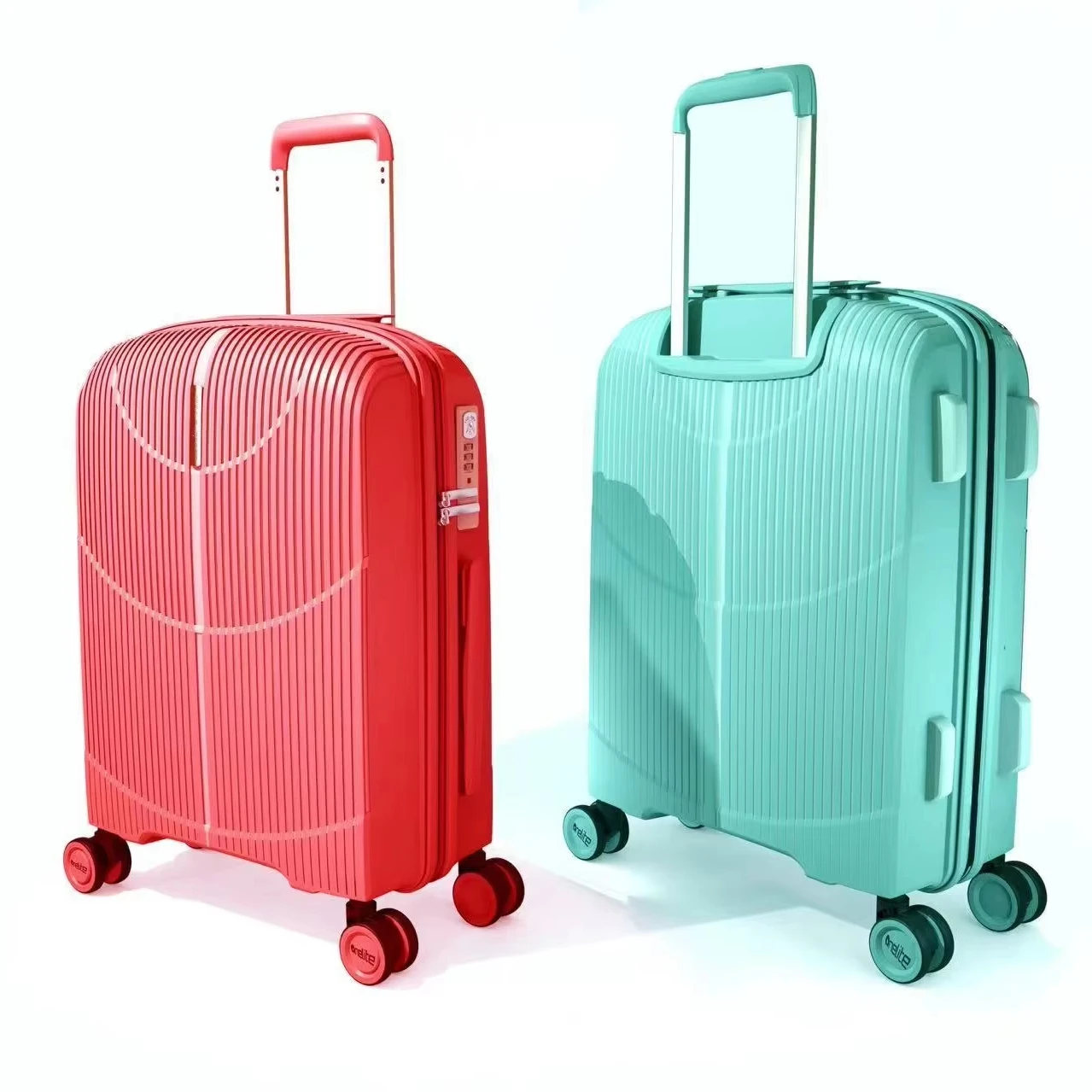 New Arrival Durable  3pcs  PP Luggage Set For Brand Customization Travel Trolley Zipper Suitcase With Spinner Wheels