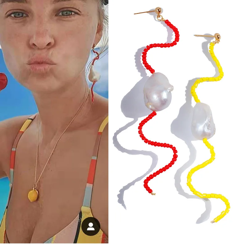 Модные большие жемчужные серьги ручной работы из бисера «сделай сам» пресноводного жемчуга