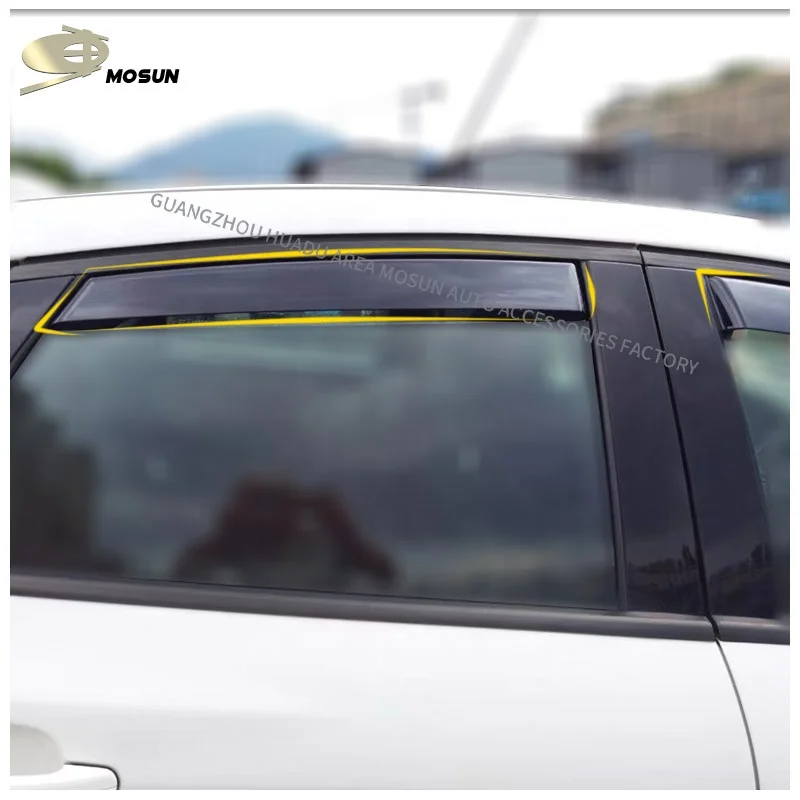 Injection In-channel Window Visor For FORD FOCUS MK3 2010-2018 Vent Visor weather shield Deflector wind breaker Rain Guard