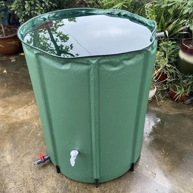 50 Gallon 100L  Collapsible PVC Rainwater Collection Barrel  Foldable Storage Tank for Garden Irrigation
