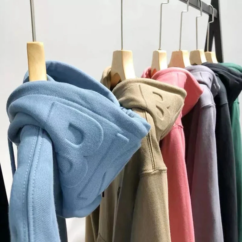 Manufacturing Custom Pullover And Zip Up Winter 400 500 600 GSM 3D Embossed Premium Hoodie Unisex